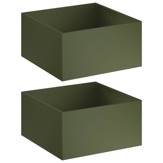 Cache-pot de jardin 2 pc vert olive 60 x 60 x 40 cm