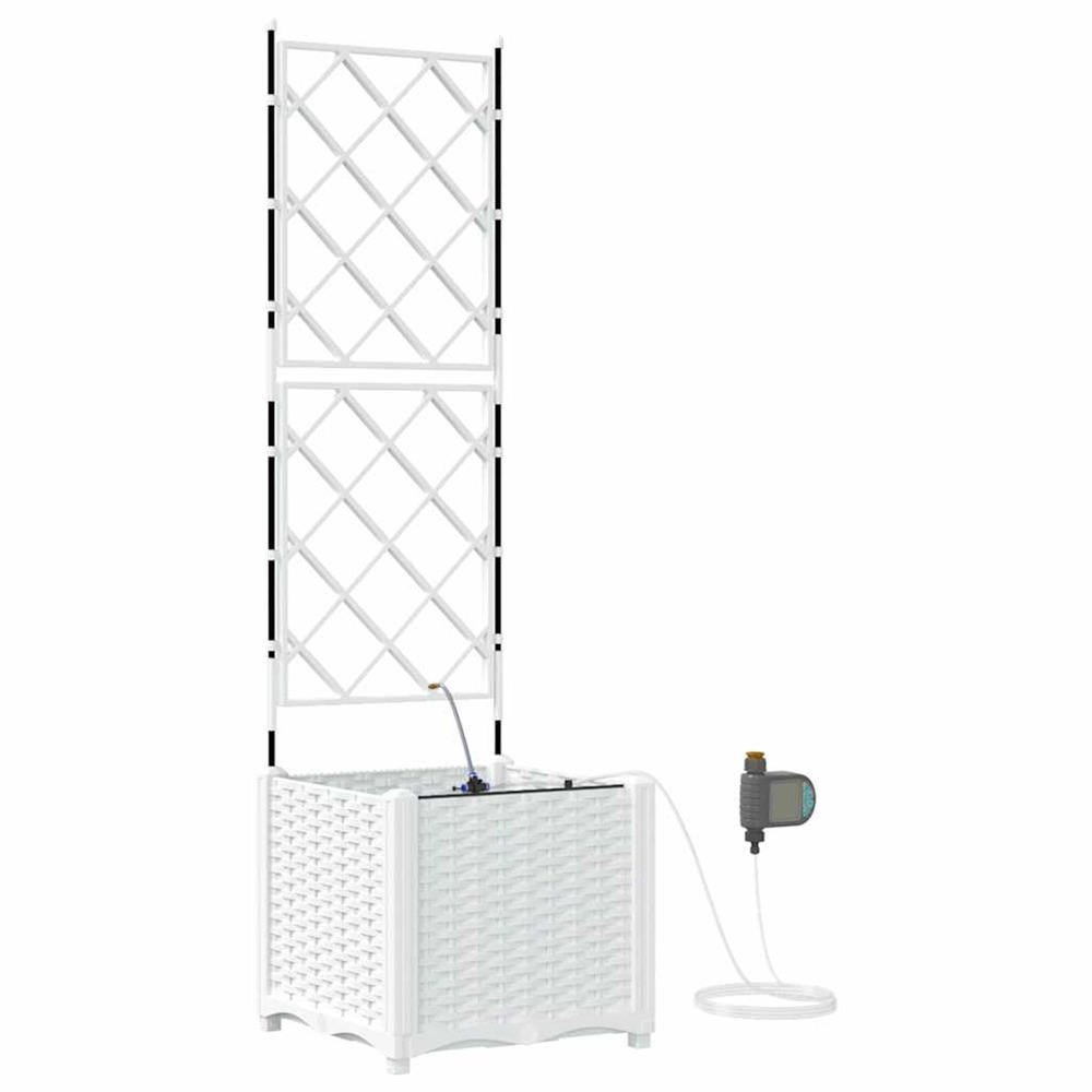 Cache-pot de jardin blanc 40 x 40 x 142 cm acier