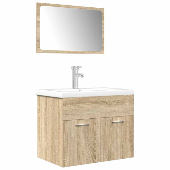 Ensemble de meubles de salle de bain 3 pcs chêne sonoma