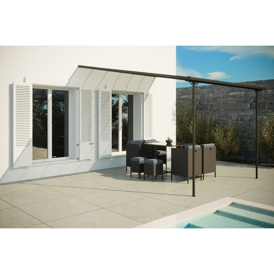 Tonnelle murale 11,44 m² en aluminium ferrato