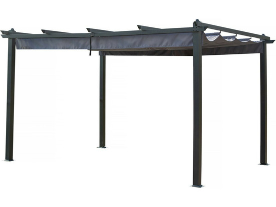 Pergola en aluminium avec toit rétractable - 3 x 4 m - gris anthracite