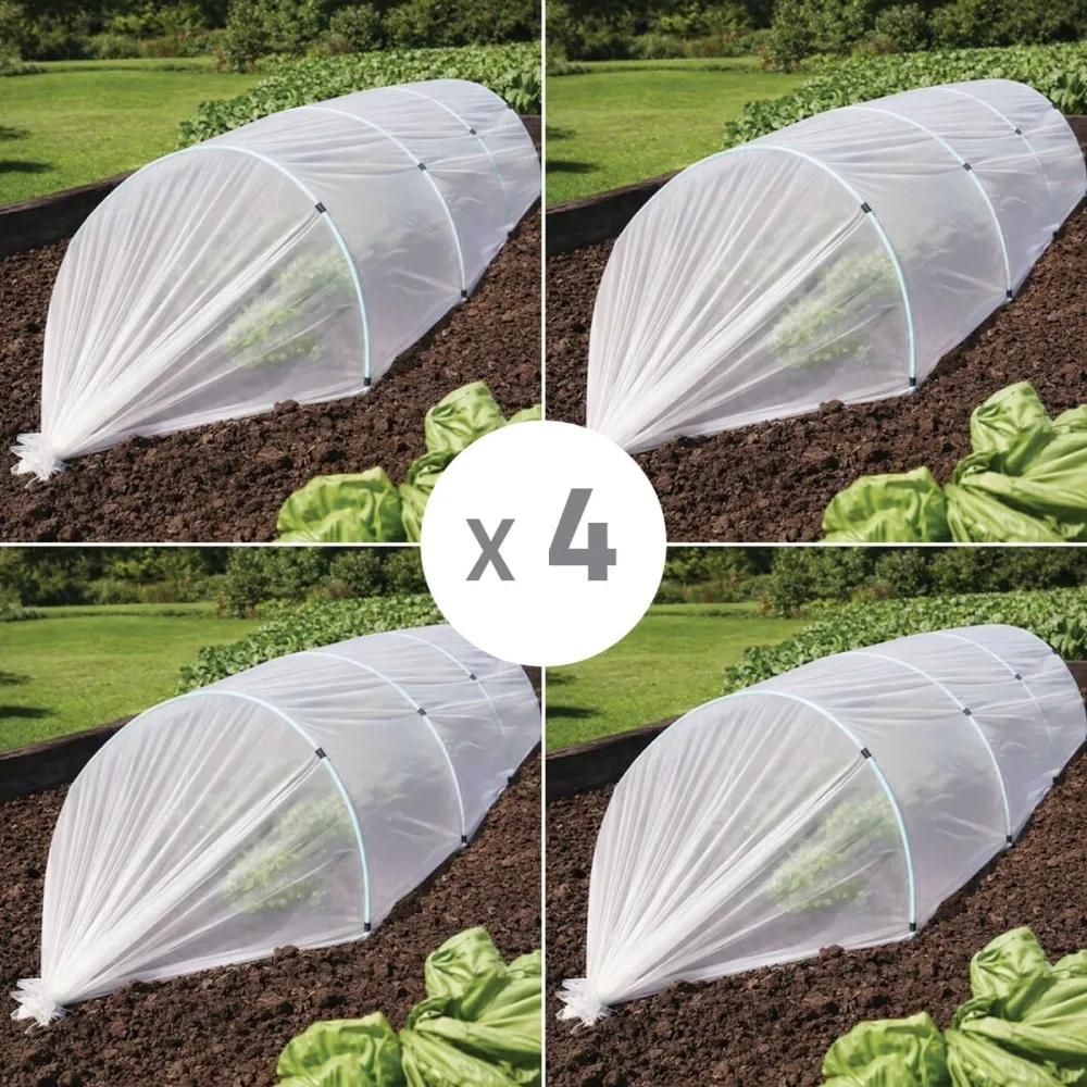 Lot de 4 voiles de croissance semi-transparent 2,5x10m pour protection des cultures