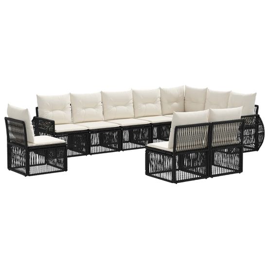 Ensemble de canapé de jardin 10 pc noir et blanc crème