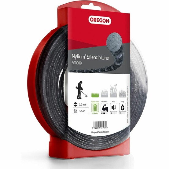Fil débroussailleuse rond torsade nylium silencio noir ø2.0mm/126m oregon 800009