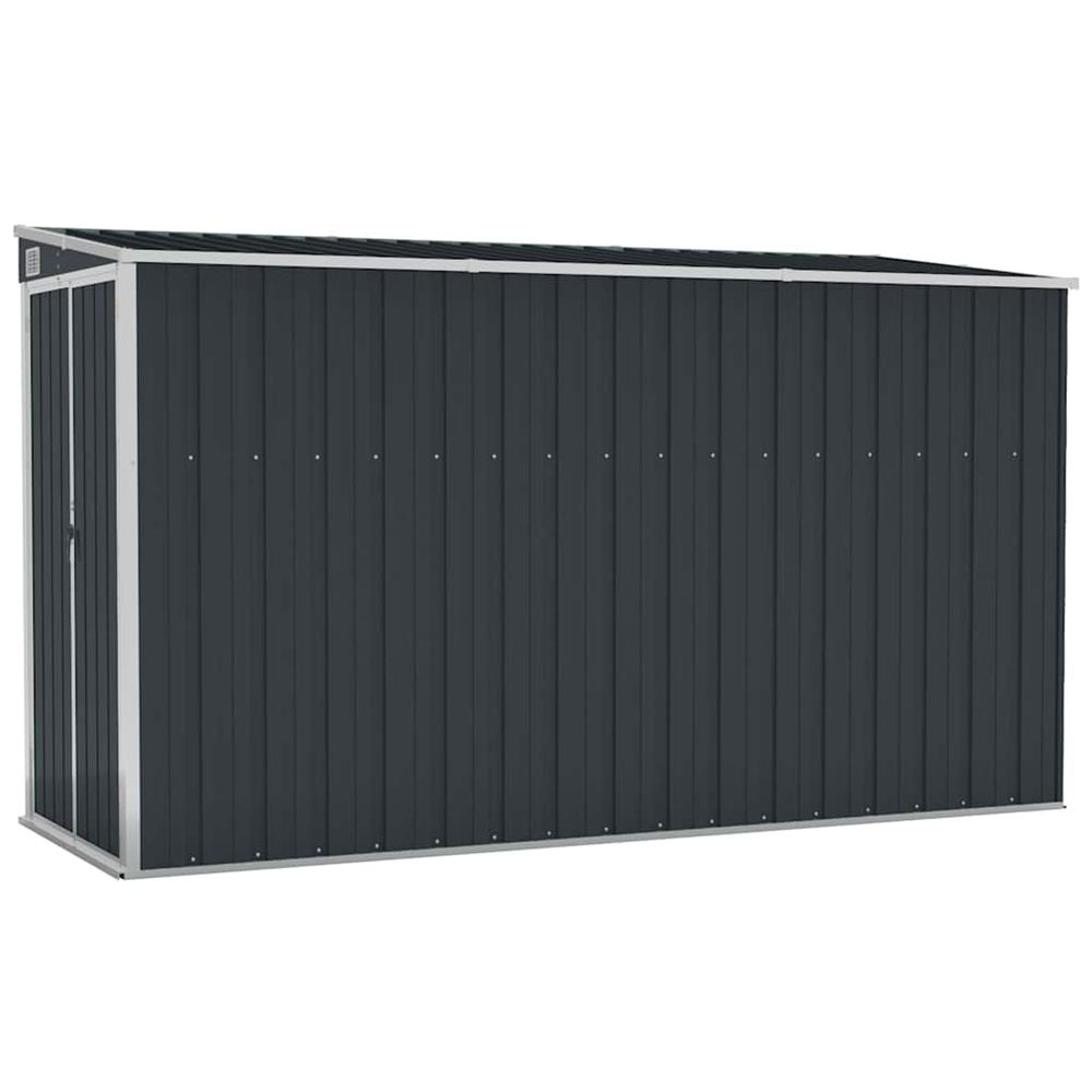 Abri de jardin mural anthracite 118x288x178 cm acier