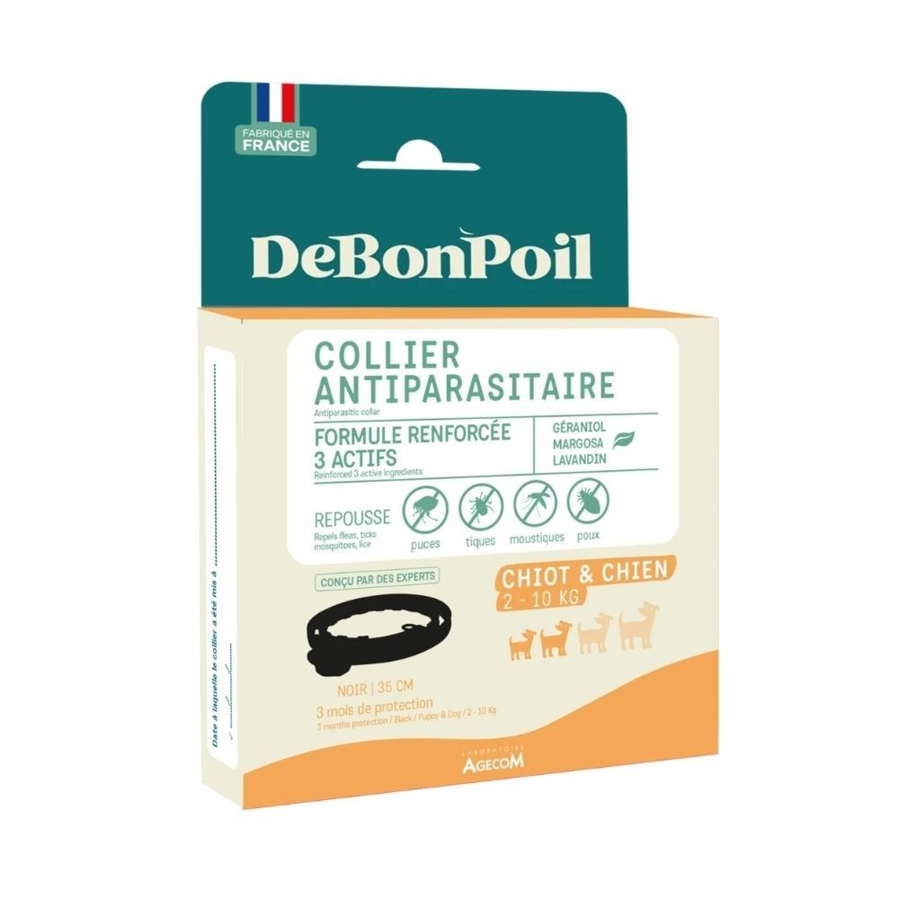 Collier antiparasitaire chien debonpoil jusqu'à 3 mois petit chien