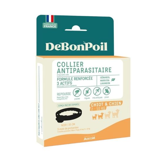Collier antiparasitaire chien debonpoil jusqu'à 3 mois petit chien