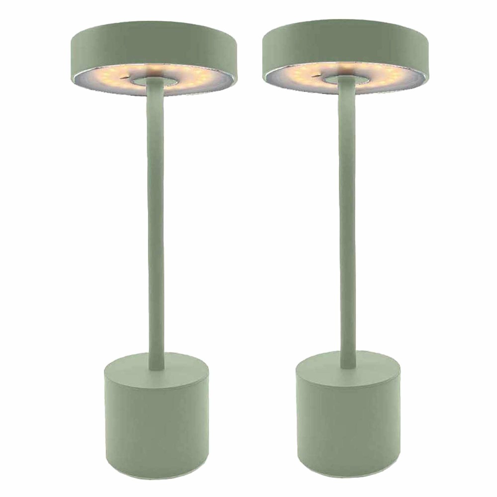 2 lampe de table sans fil roby vert h30cm