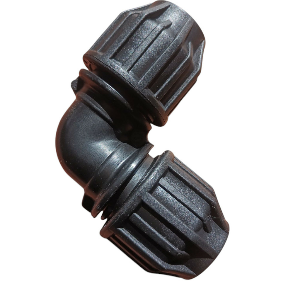 Raccord diametre 20 coude 90 polypropylène à compression pour tube pe