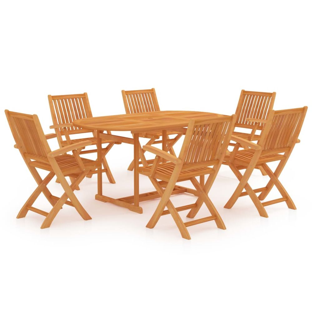 Ensemble à manger de jardin 7 pcs bois de teck massif