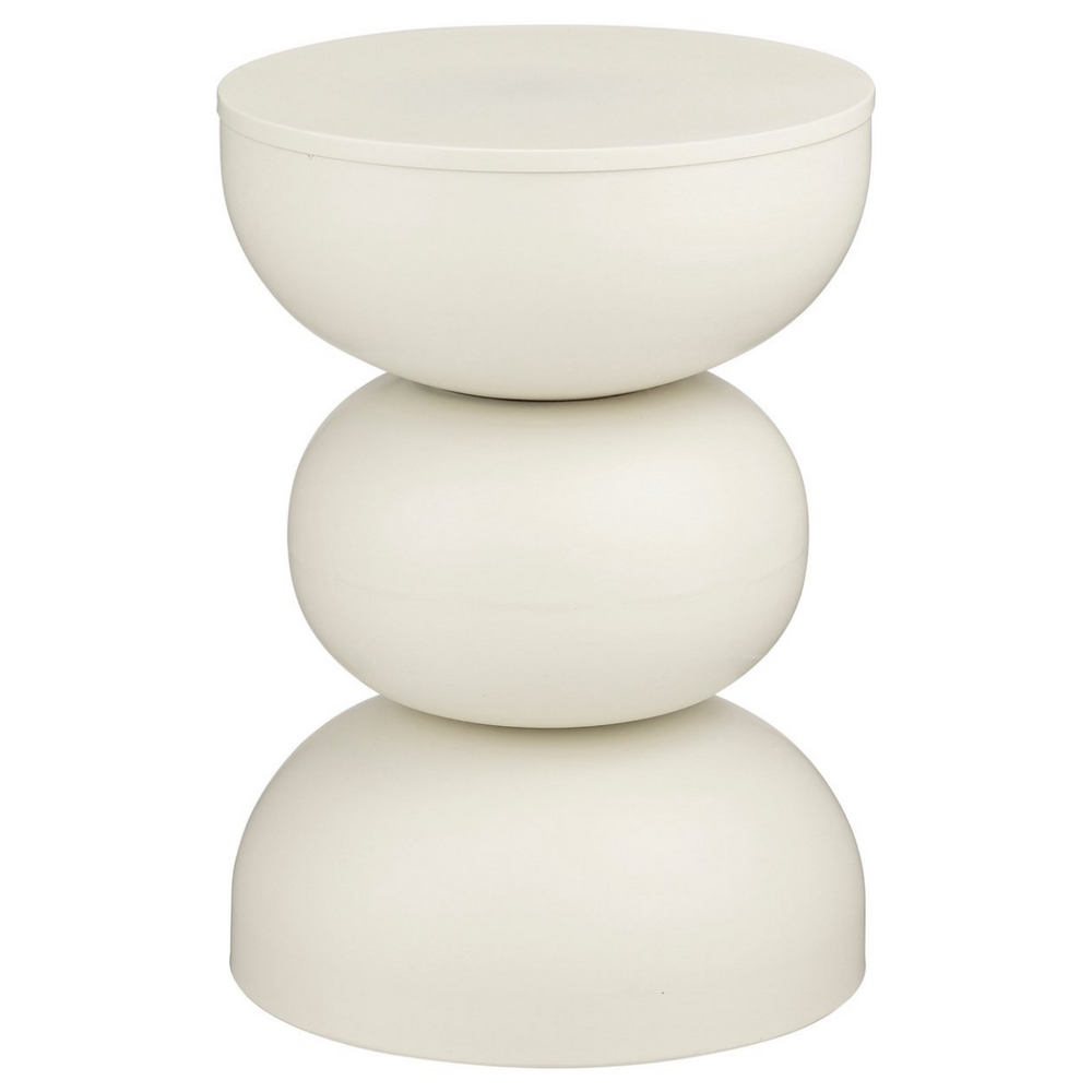 Mica decorations luna table d’appoint ronde h46 ø32 cm – table basse en métal – compacte et décorative – blanc cassé