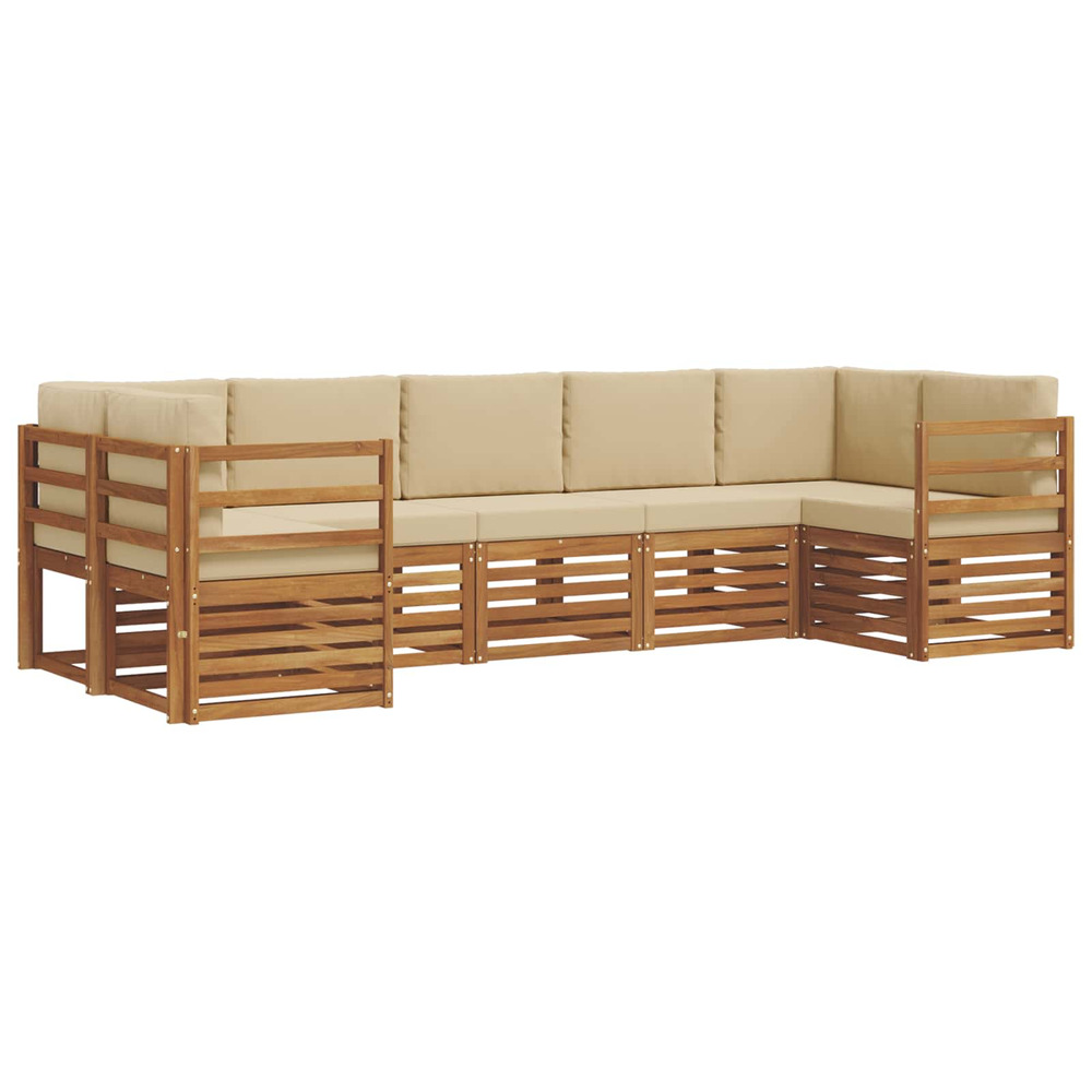 Ensembles de canapés avec coussin 7 pcs naturel et beige