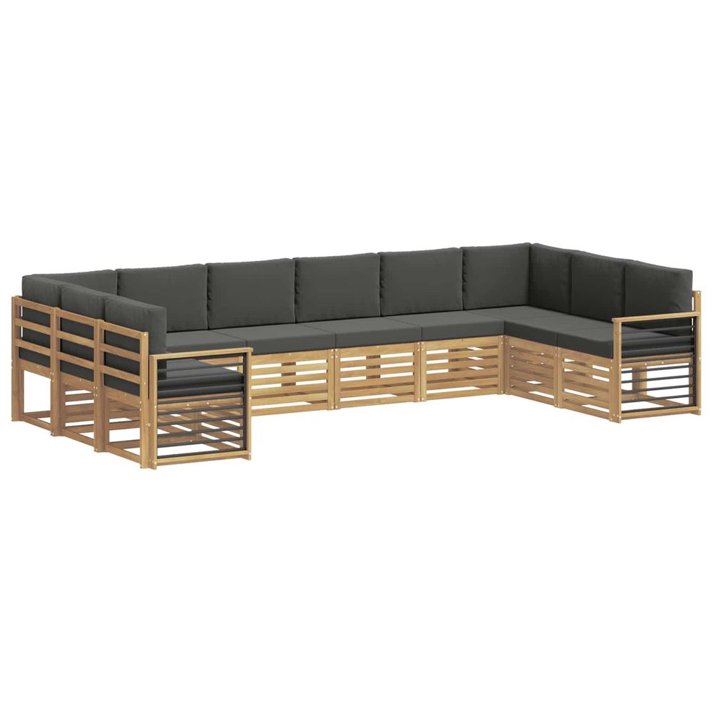 Ensemble de canapés d'extérieur 10 pc blanc et anthracite