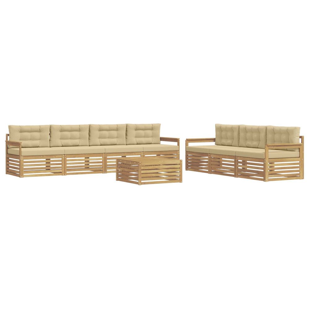 Ensemble de canapés d'extérieur 8 pc blanc et beige polyester