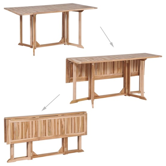 Ensemble à manger d'extérieur pliable 7 pcs bois solide de teck