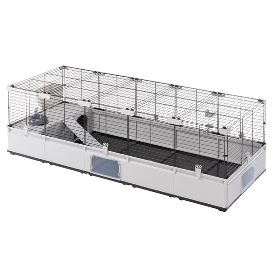 Ferplast cage pour lapins, cage pour cochons d'inde, cobayes, modular 4, extensible, grande cage à lapin, accessoires inclus,