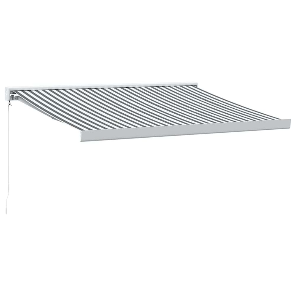 Auvent rétractable anthracite et blanc 3,5x2,5m tissu/aluminium