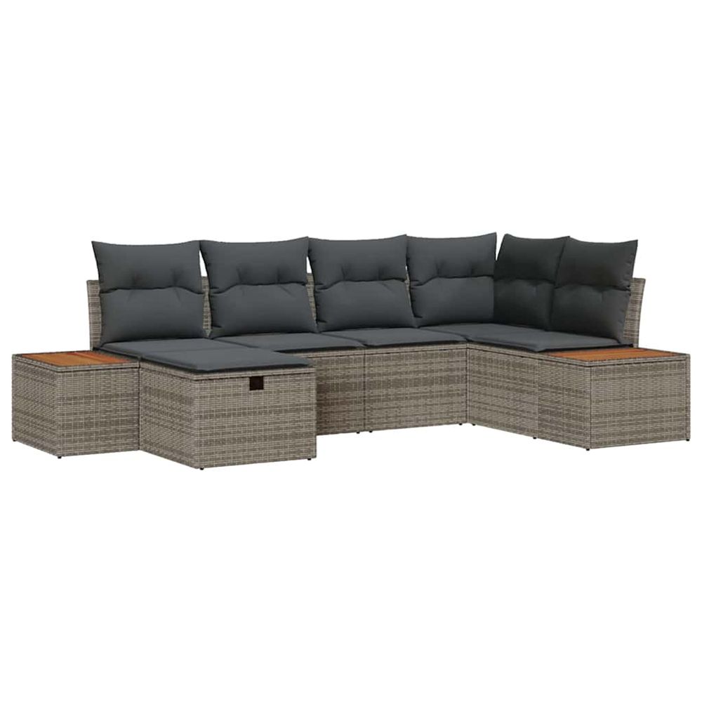 Ensemble de canapé de jardin gris polyrotin