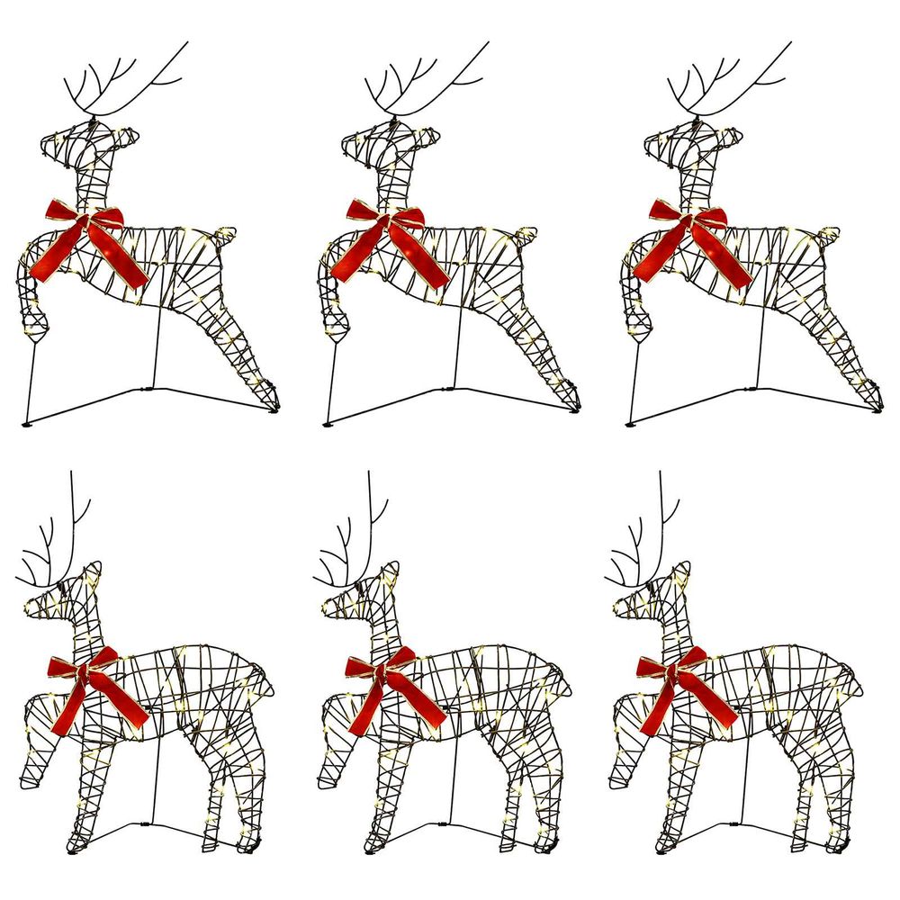 Renne de noël 6 pc 120 led blanc chaud