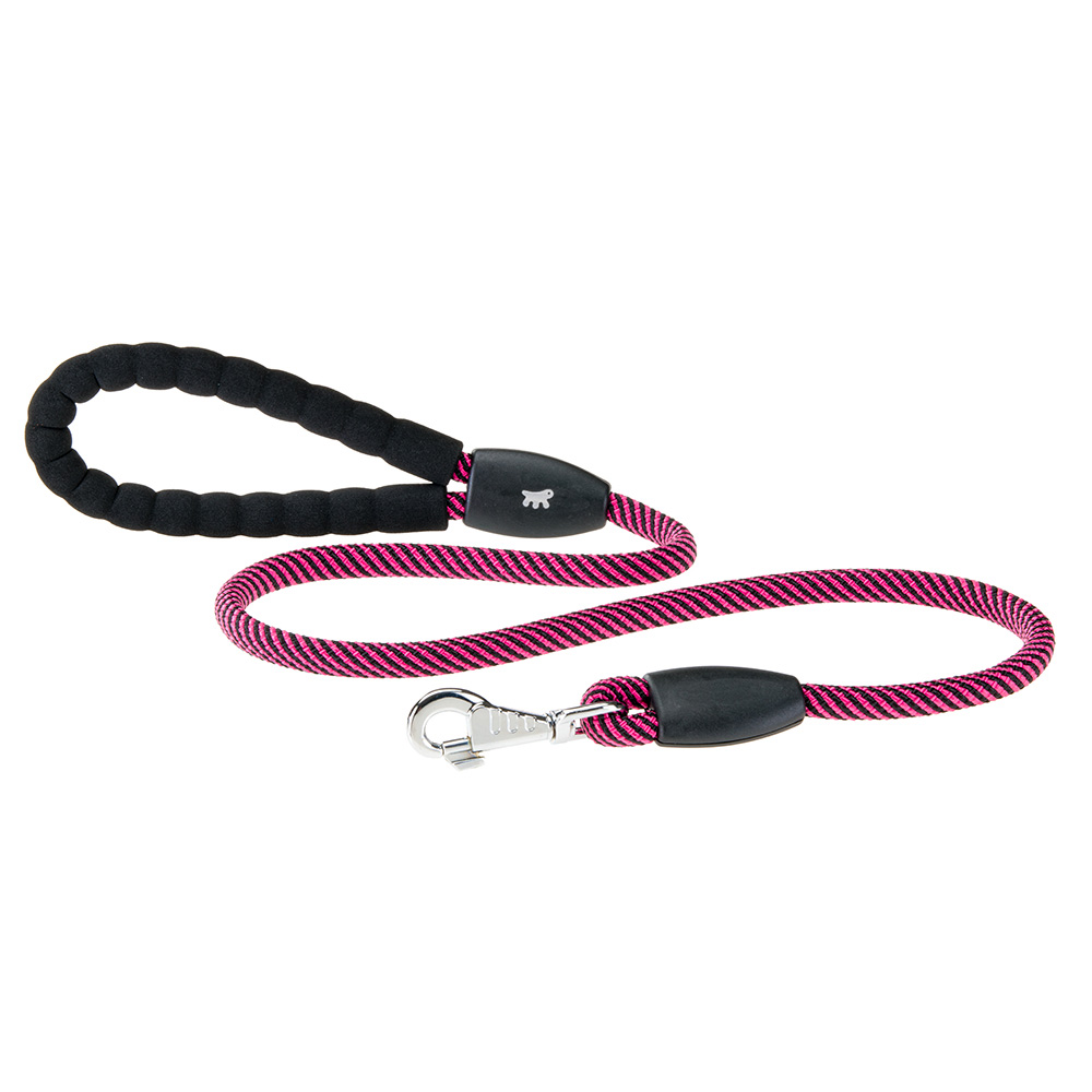 Laisse pour chiens sport extreme g13/120, longe en nylon robuste, poignée rembourrée confortable, rose-noir
