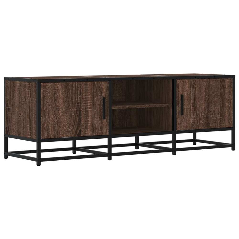 Meuble tv chêne marron 120x35x41 cm bois d'ingénierie et métal