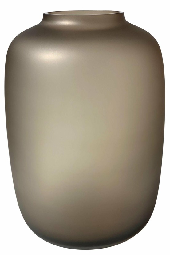 Vase en verre taupe - h35cm, ø25cm