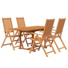 Ensemble de salle à manger de jardin meuble extérieur 5 pièces bois d'acacia massif