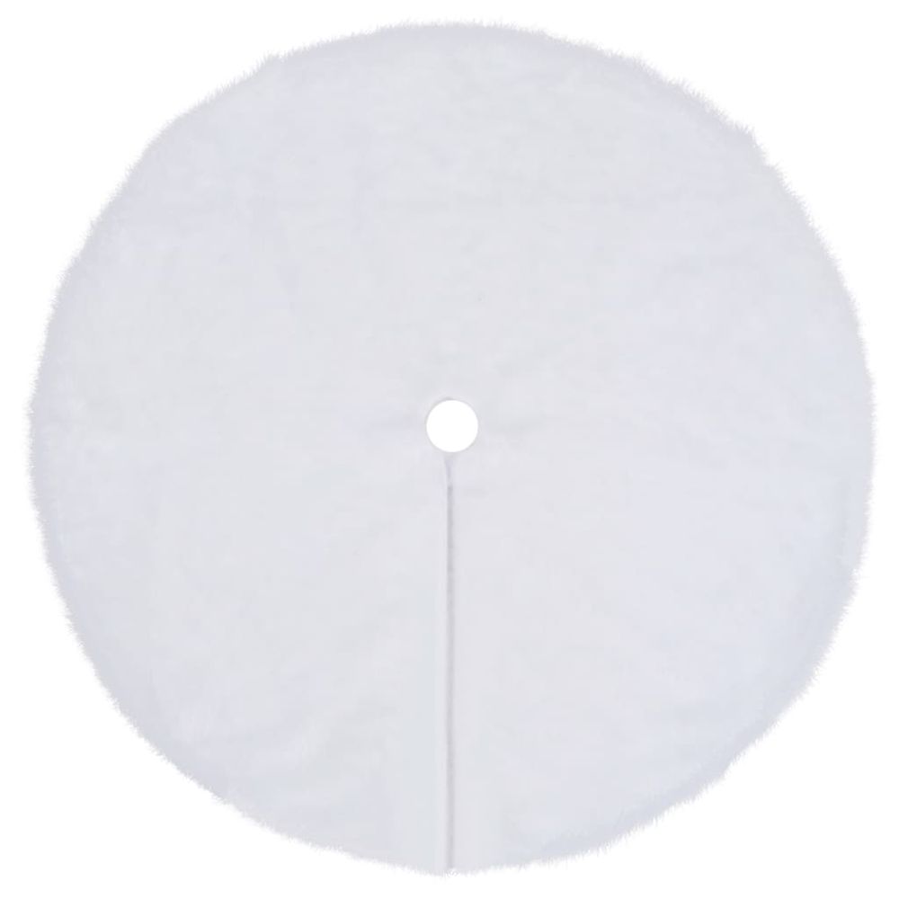 Jupe de sapin de noël blanche 90 cm en fausse fourrure