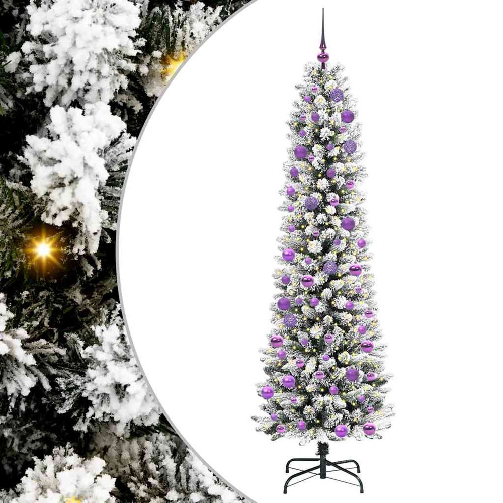 Sapin de noël artificiel blanc 240 cm pvc, métal et plastique