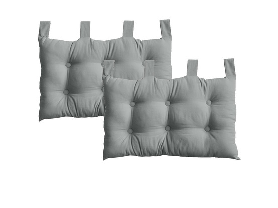 Lot de 2 tête de lit panama gris clair 70 x 45 cm