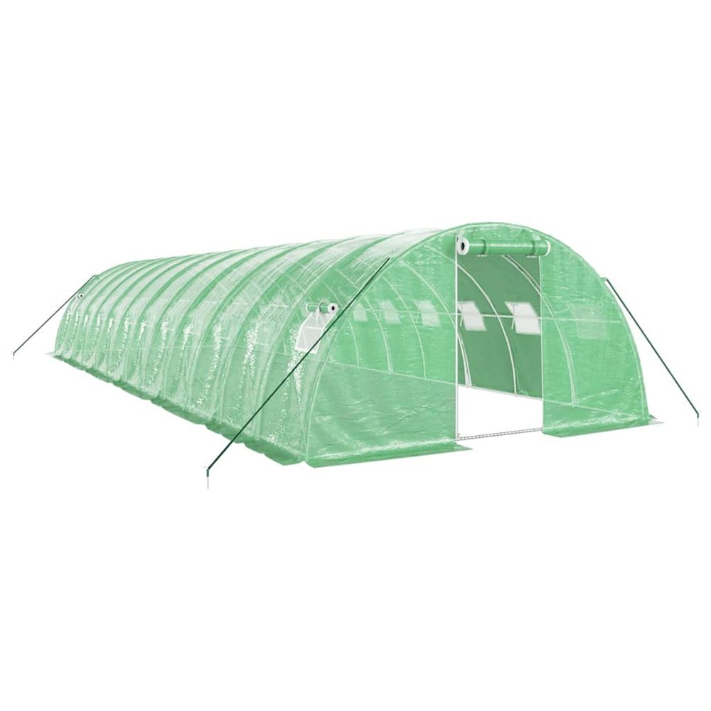 Serre avec cadre en acier vert 48 m² 12x4x2 m
