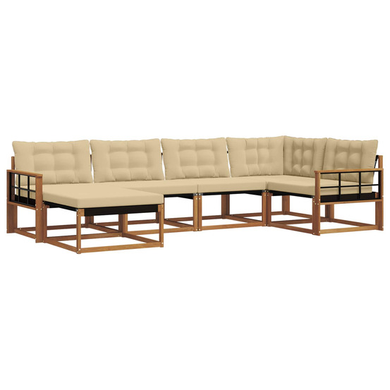 Ensemble de canapés d'extérieur 6 pcs naturel et beige