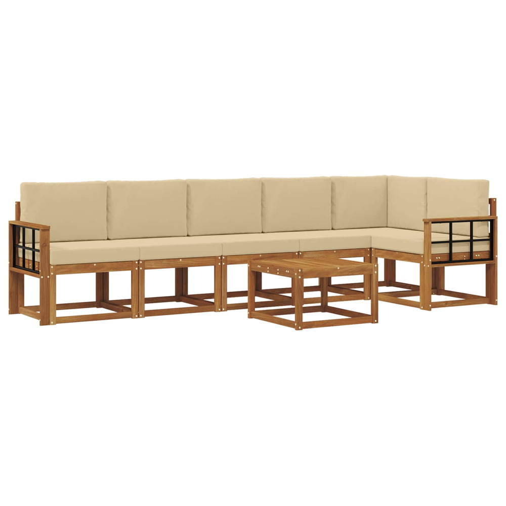 Ensemble de canapés d'extérieur 7 pcs naturel et beige