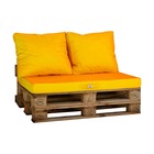 Lot matelas pour palette déhoussable avec assise de 120x80x10cm et dossier jaune
