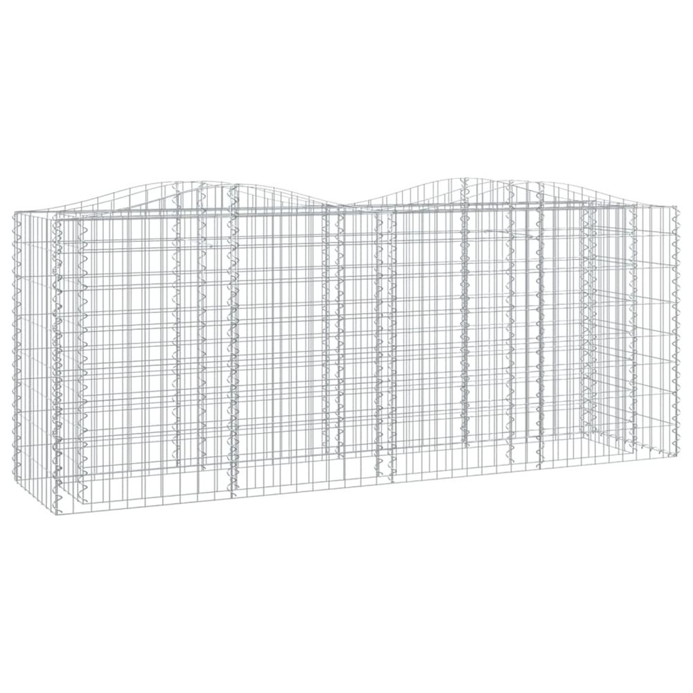 Lit surélevé à gabions arqué 200x50x100 cm fer galvanisé