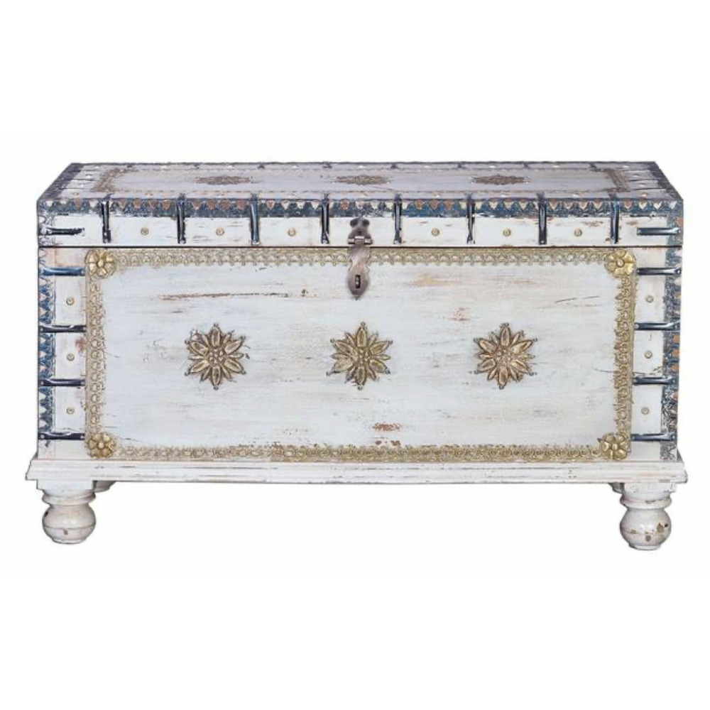 Coffre bronze bois-bronze blanc - ormélia décoration d'autrefois