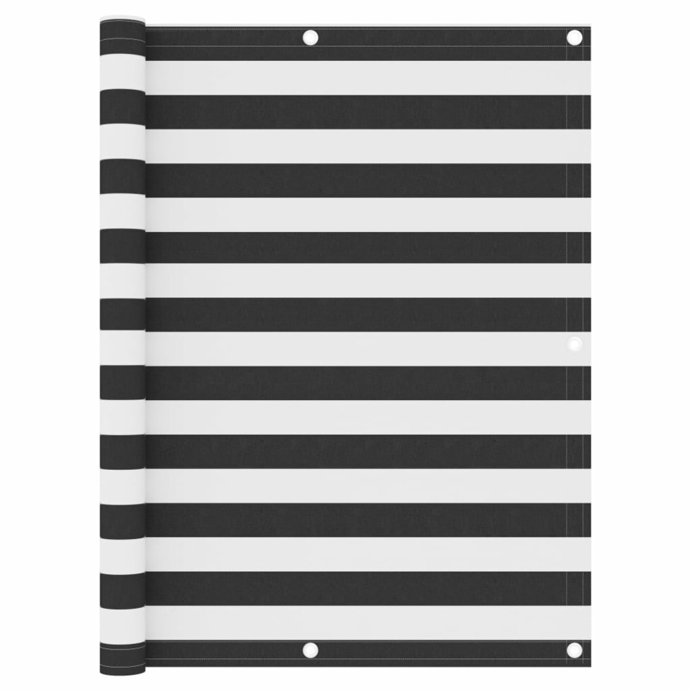 Écran de balcon brise pare vue protection confidentialité 120 x 300 cm tissu oxford anthracite et blanc