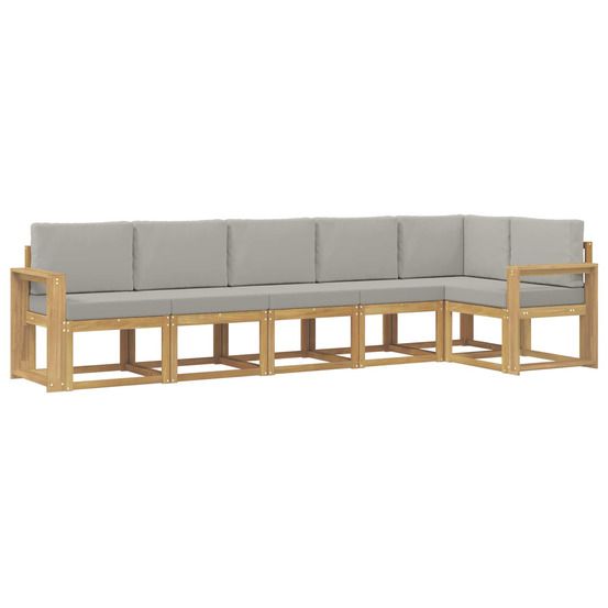 Ensemble de canapés d'extérieur 6 pc blanc et gris clair