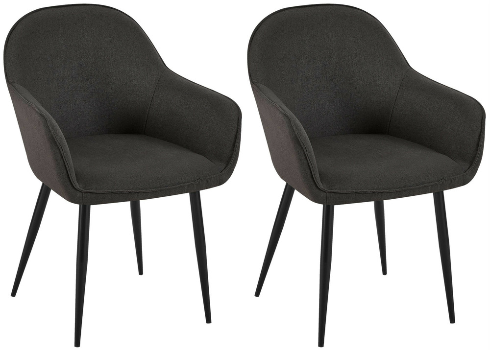 Lot de 2 chaises de salle à manger tissu boise