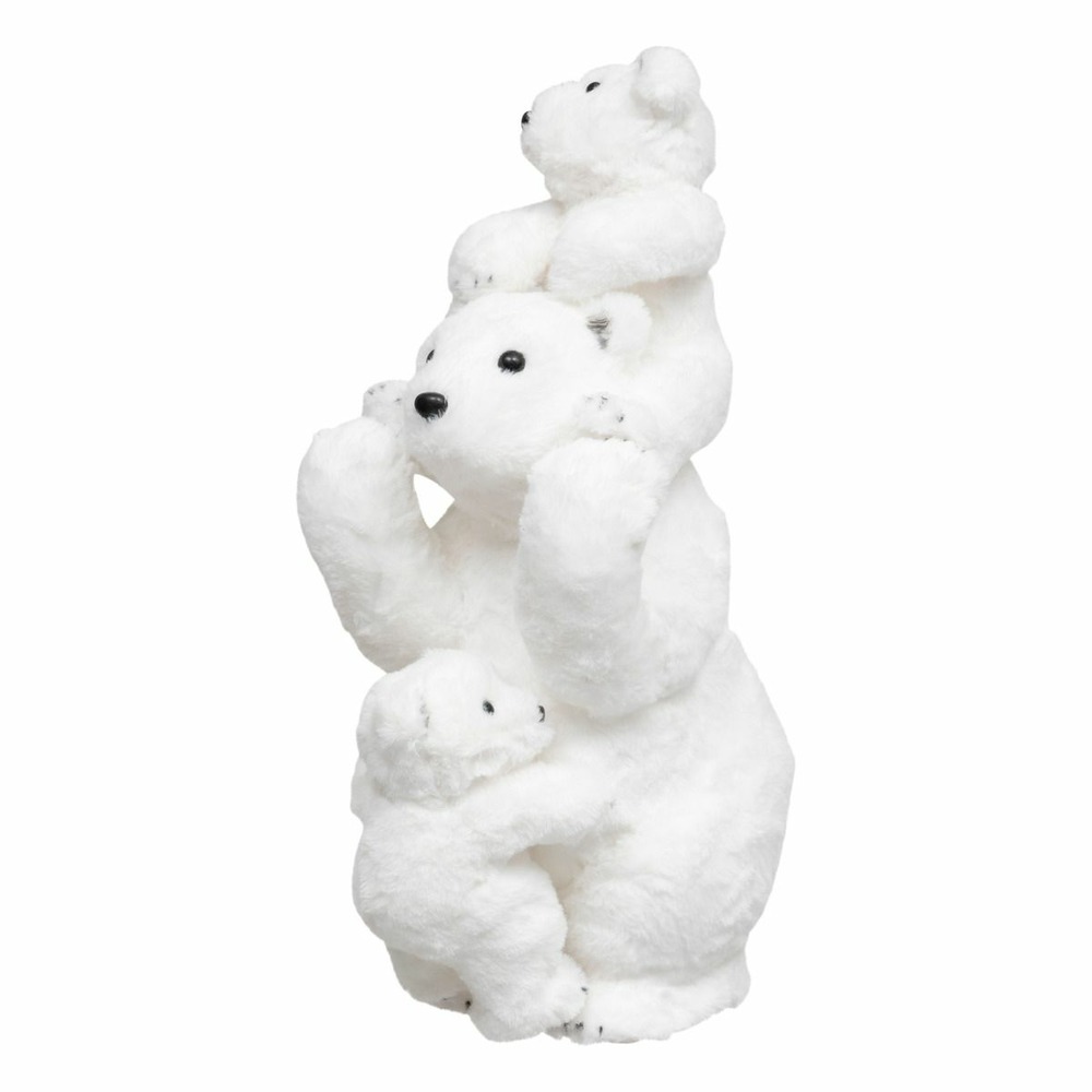 Déco de noël ours et oursons blanc floqué