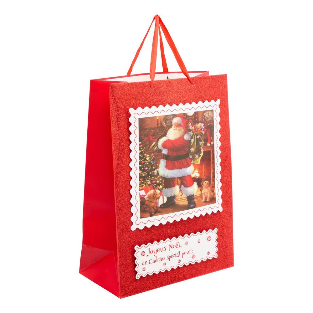 Sac cadeau père noël timbre format jumbo