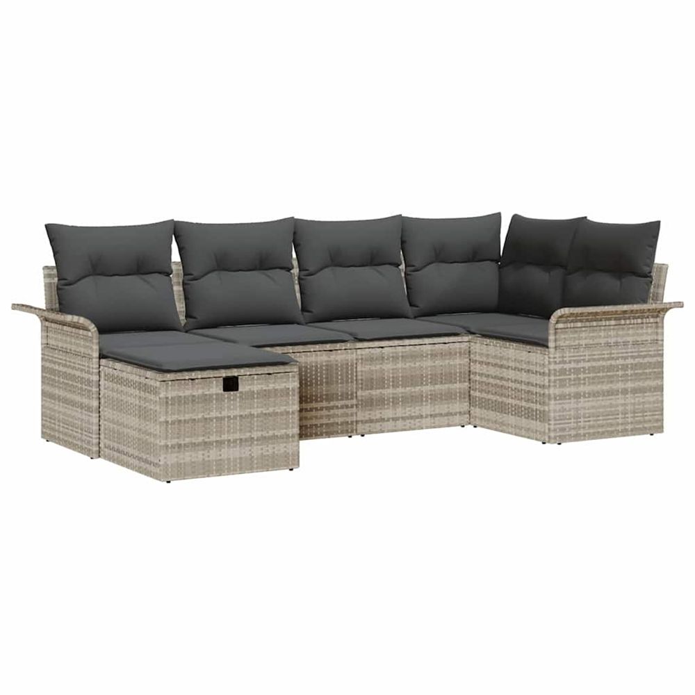 Ensemble de canapé de jardin 6 pc poly rotin