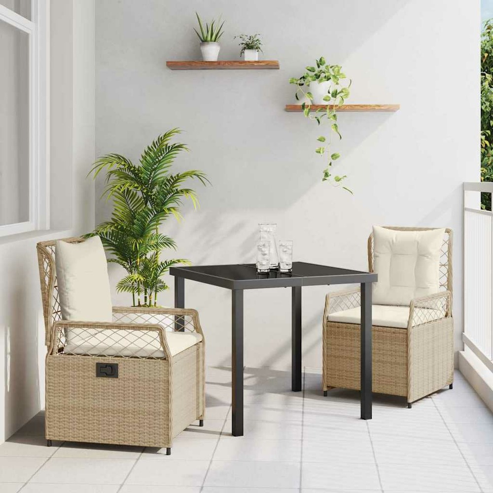 Ensemble de salle à manger pour jardin 3 pcs