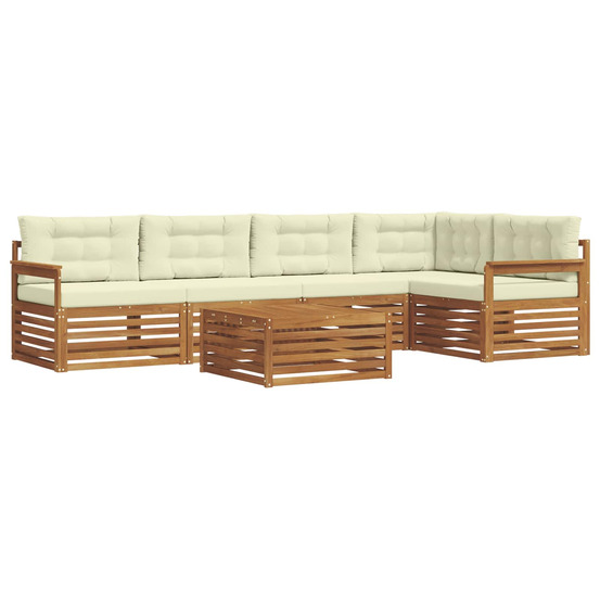 Ensemble de canapés d'extérieur 6 pcs naturel et crème