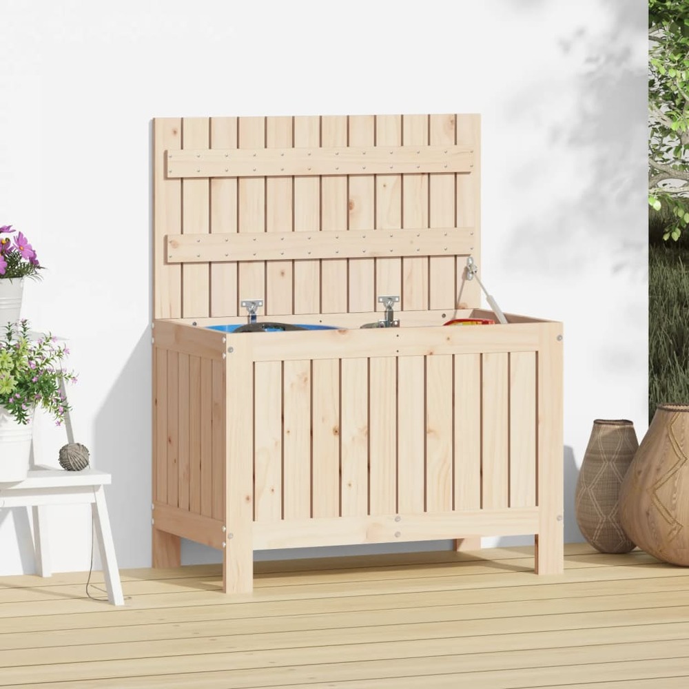 Boîte de rangement de jardin 76x42,5x54 cm bois massif de pin
