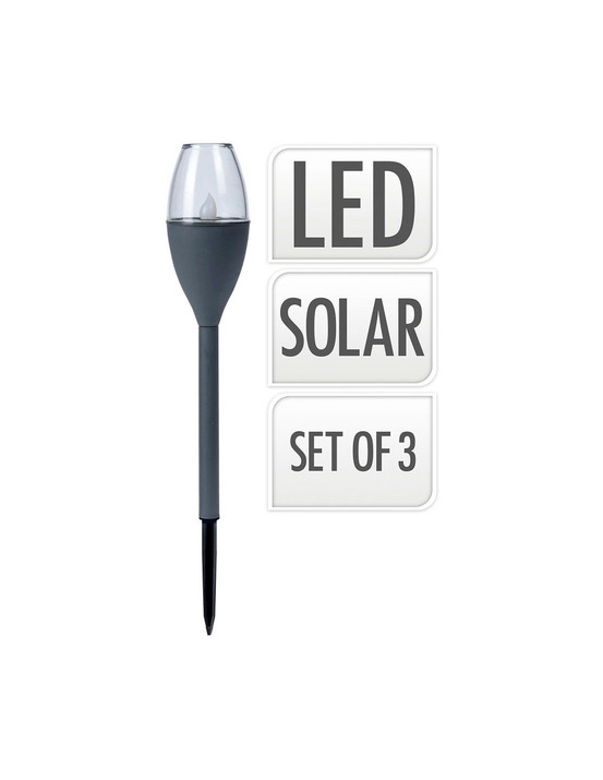 Set 3 lampes solaires couleur gris