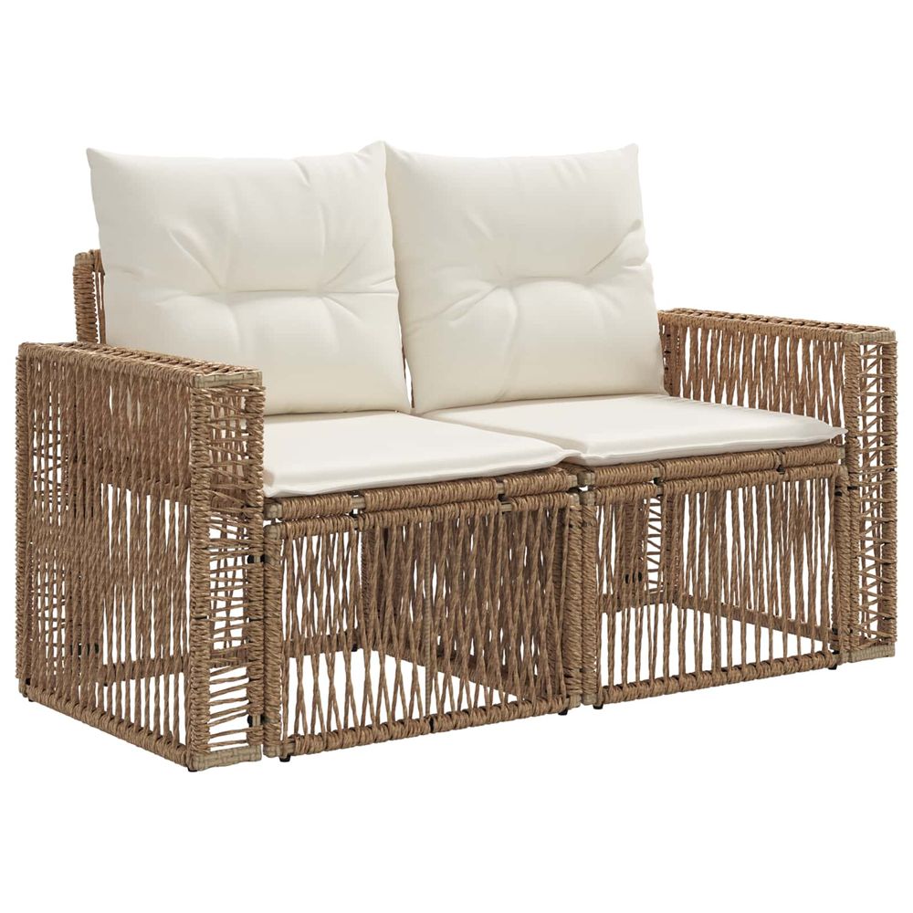 Canapé de jardin 2-nombre de places beige polyrotin