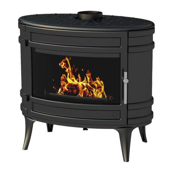 Poele a bois en fonte invicta mandor - puissance optimale: 12 kw - max: 18kw - bûches 33 cm max - fabriqué en france - ecodesg