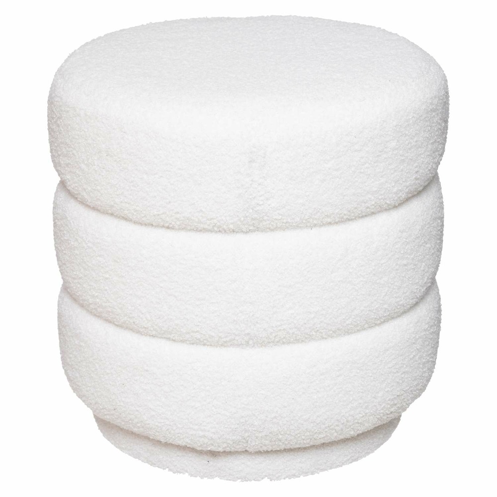 Pouf en bouclette kemi - blanc