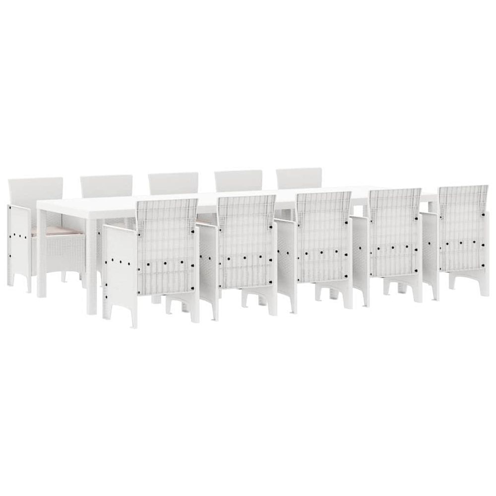 Ensemble de salle à manger pour jardin 11 pc blanc et taupe